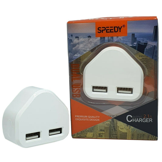Speedy 2.1A Dual USB Mains Plug